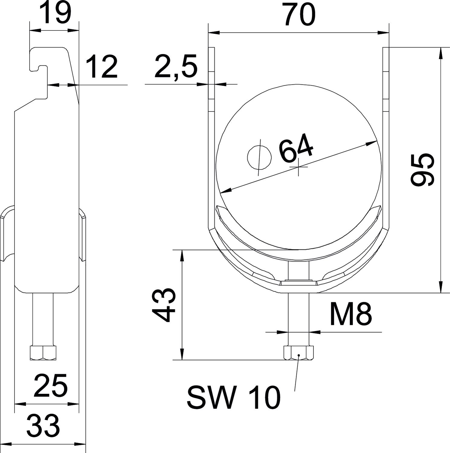 obo bettermann Kabelhållare 2056  58-64mm vfz