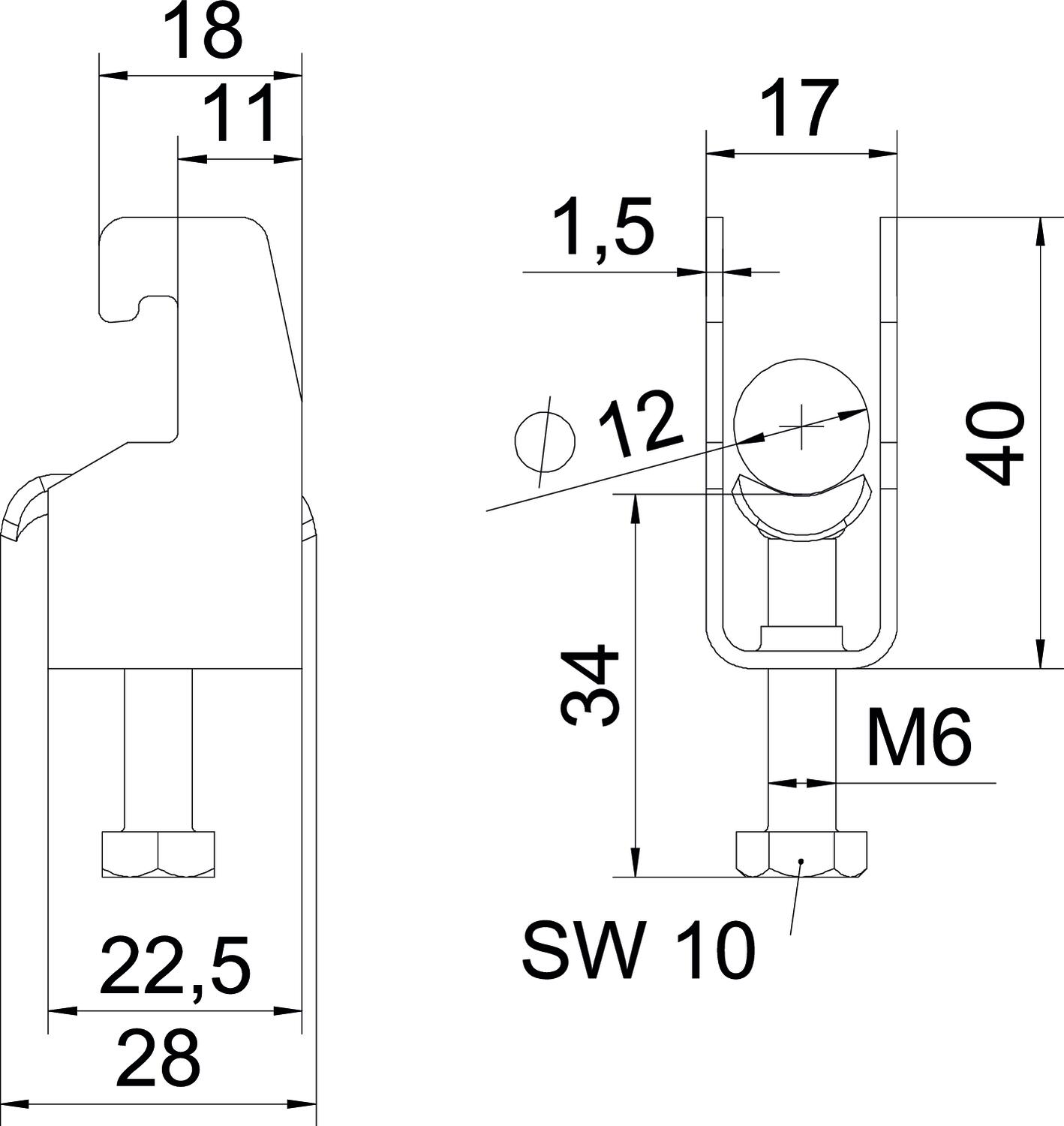 obo bettermann Kabelhållare 08-12mm v4a m u1