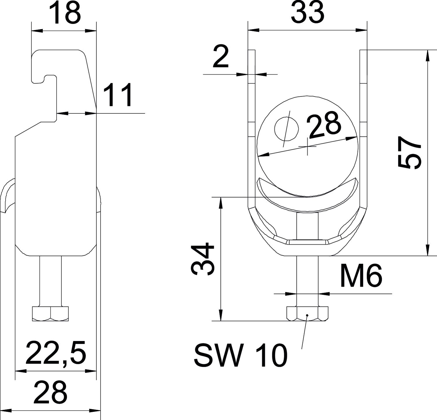 obo bettermann Kabelhållare 22-28mm v4a m u1