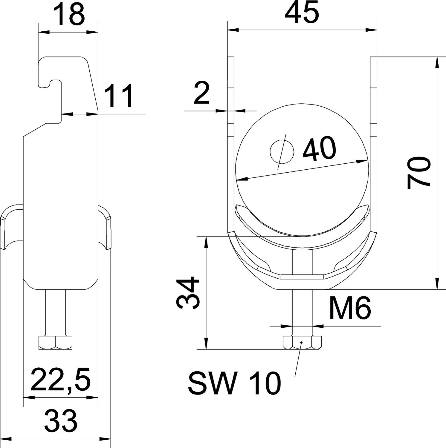 obo bettermann Kabelhållare 34-40mm v4a m u1
