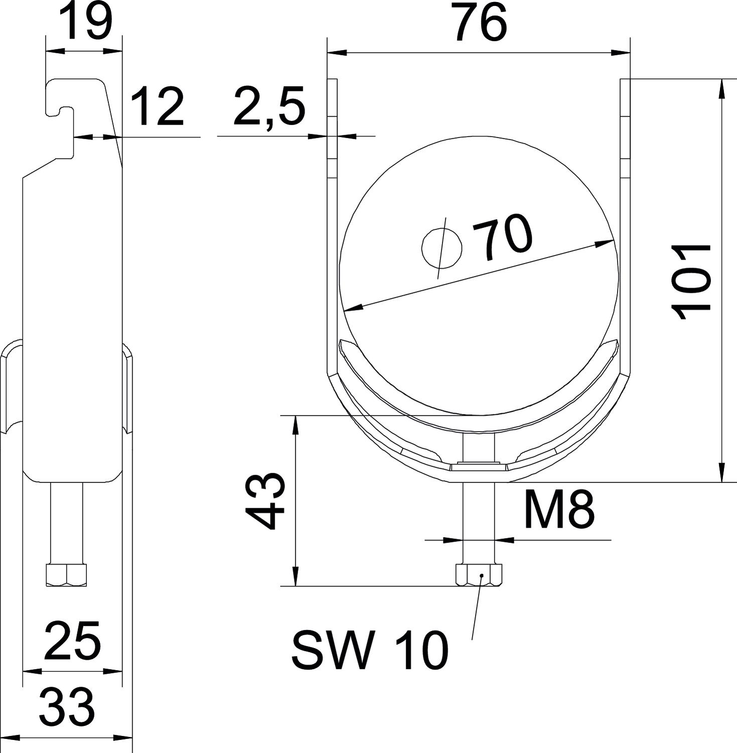obo bettermann Kabelhållare 64-70mm v4a m u1