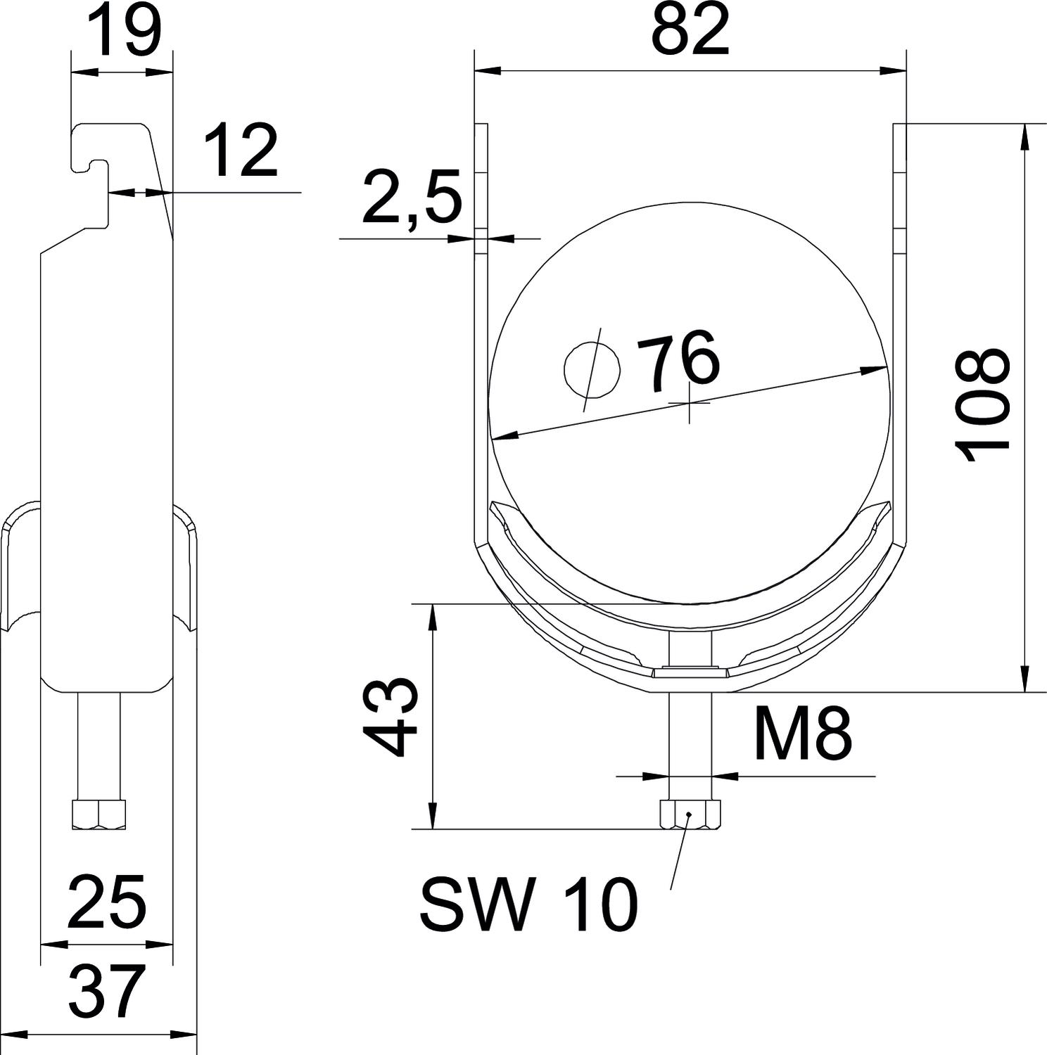 obo bettermann Kabelhållare 70-76mm v4a m u1