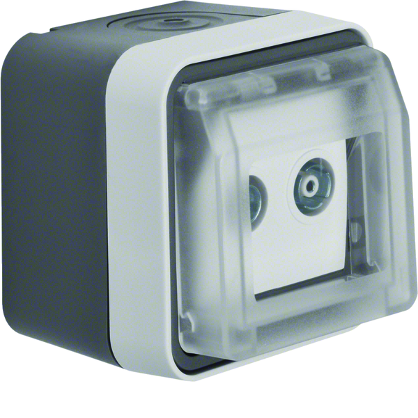 hager Antenna outlet tv+r 1db end ip55 gray