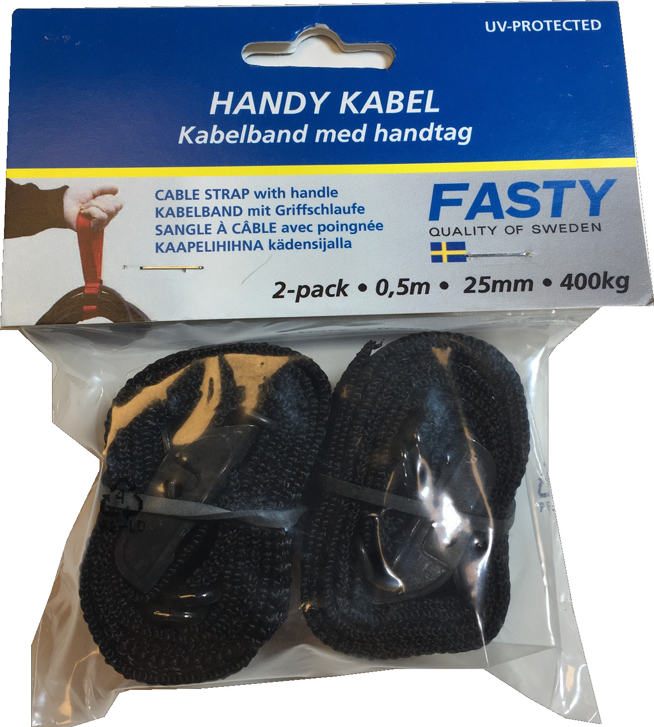 KABELBAND MED HANDTAG 50CM 400KG 2-PACK