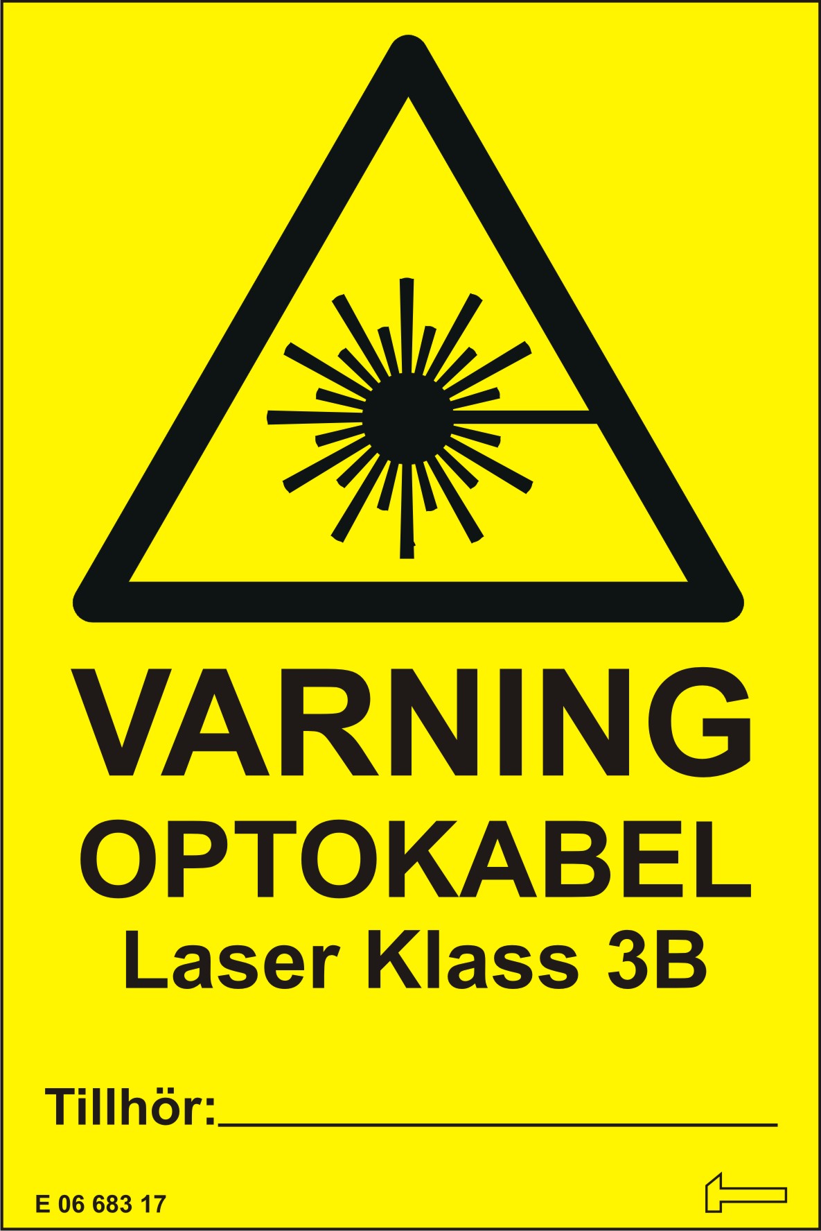DEKAL OPTOKABEL KLASS 3B 50X75