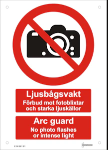 hammarprodukter Skylt fotografering förbjud al