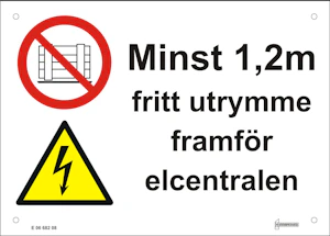 hammarprodukter Skylt minst 1,2m fritt al