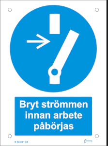 hammarprodukter Skylt bryt strömmen al