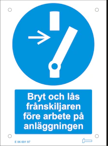 hammarprodukter Skylt bryt och lås anläggn. al