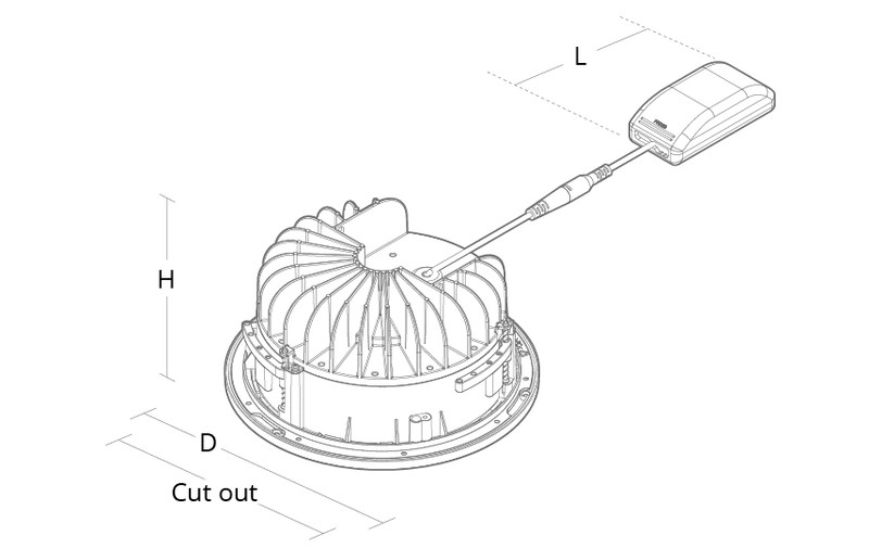 sg armaturen Downlight rax 200 tw 2500lm leddim wh