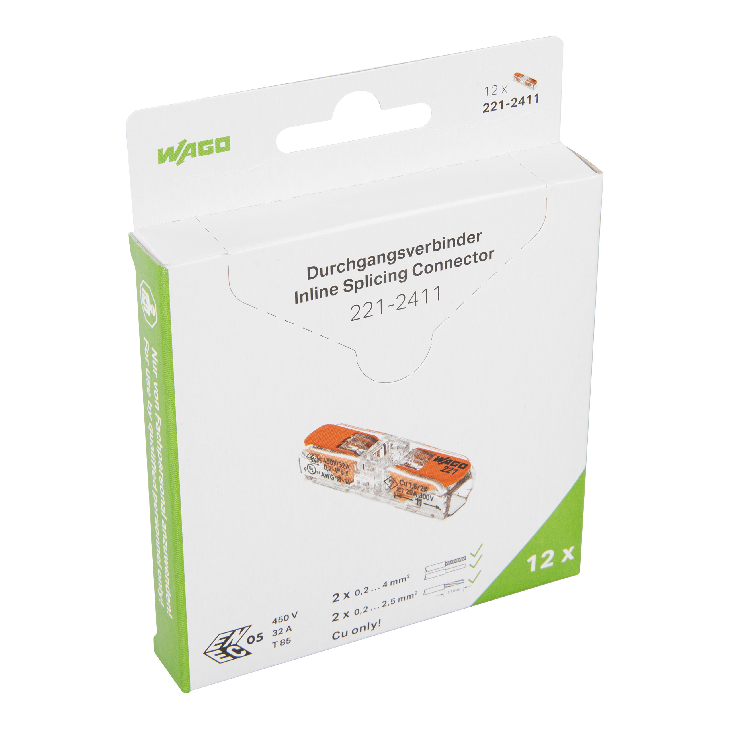 TOPPKONTAKT 2-POLE, INLINE, 0.2-4mm2, (12)
