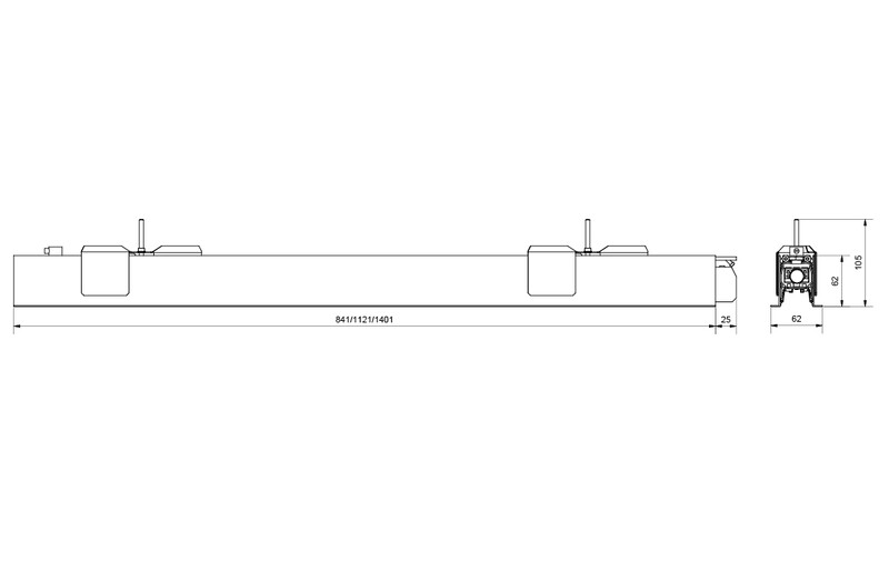sg armaturen Infällbar armatur lineal recessed 1400 4k da vit