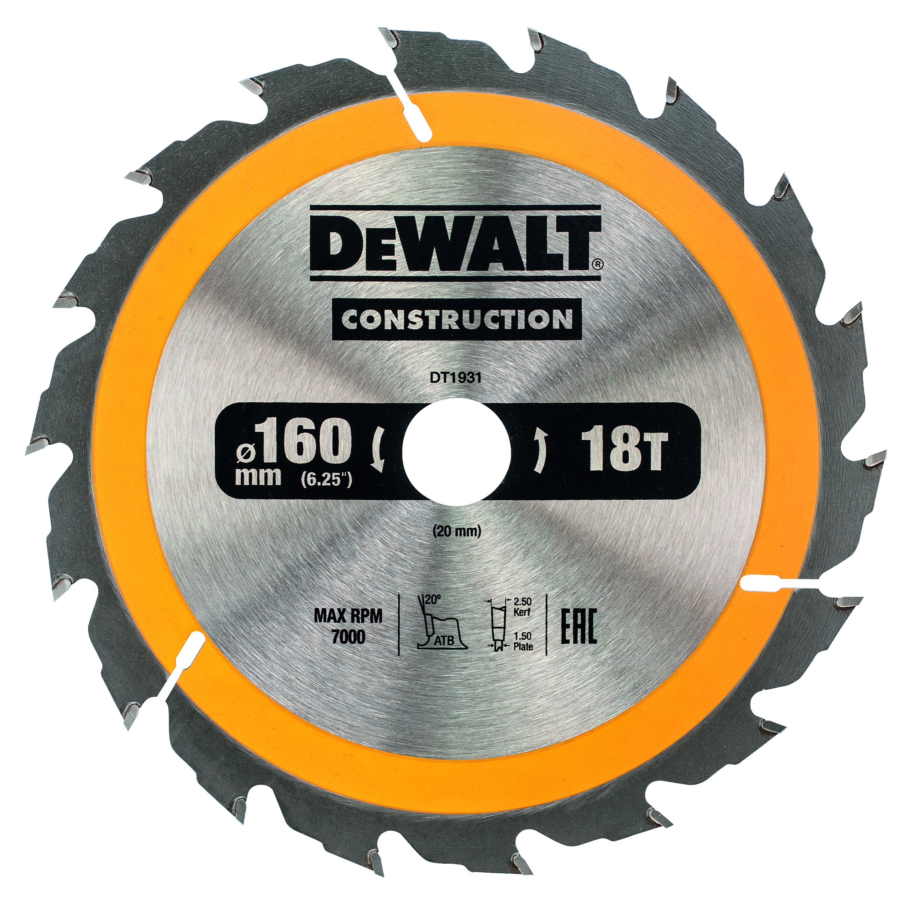 PYÖRÖSAHANTERÄ DEWALT 160X20MM 18T