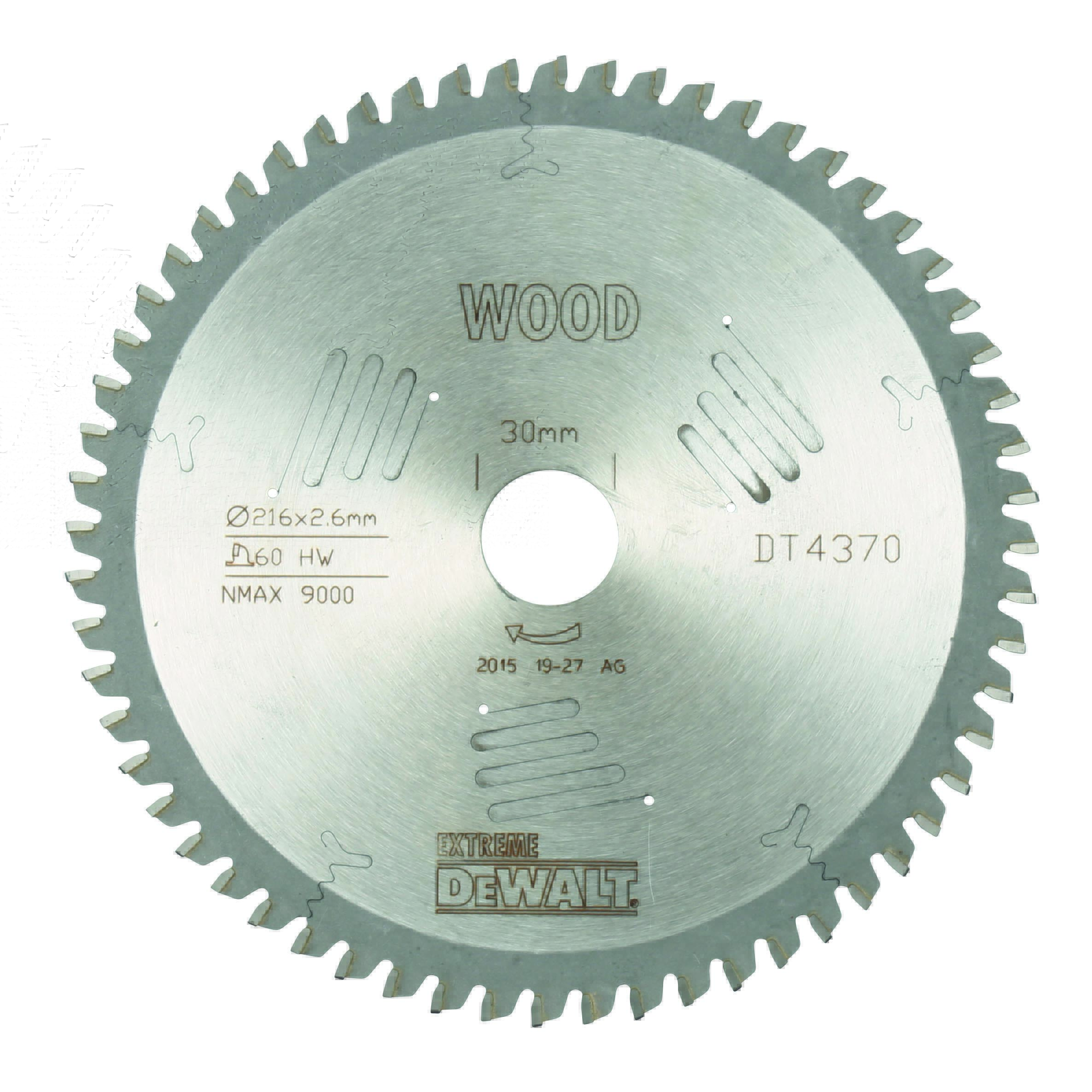 CIRKELSÅGSKLINGA DEWALT EXTREME WORKSHOP 216X30MM 60T