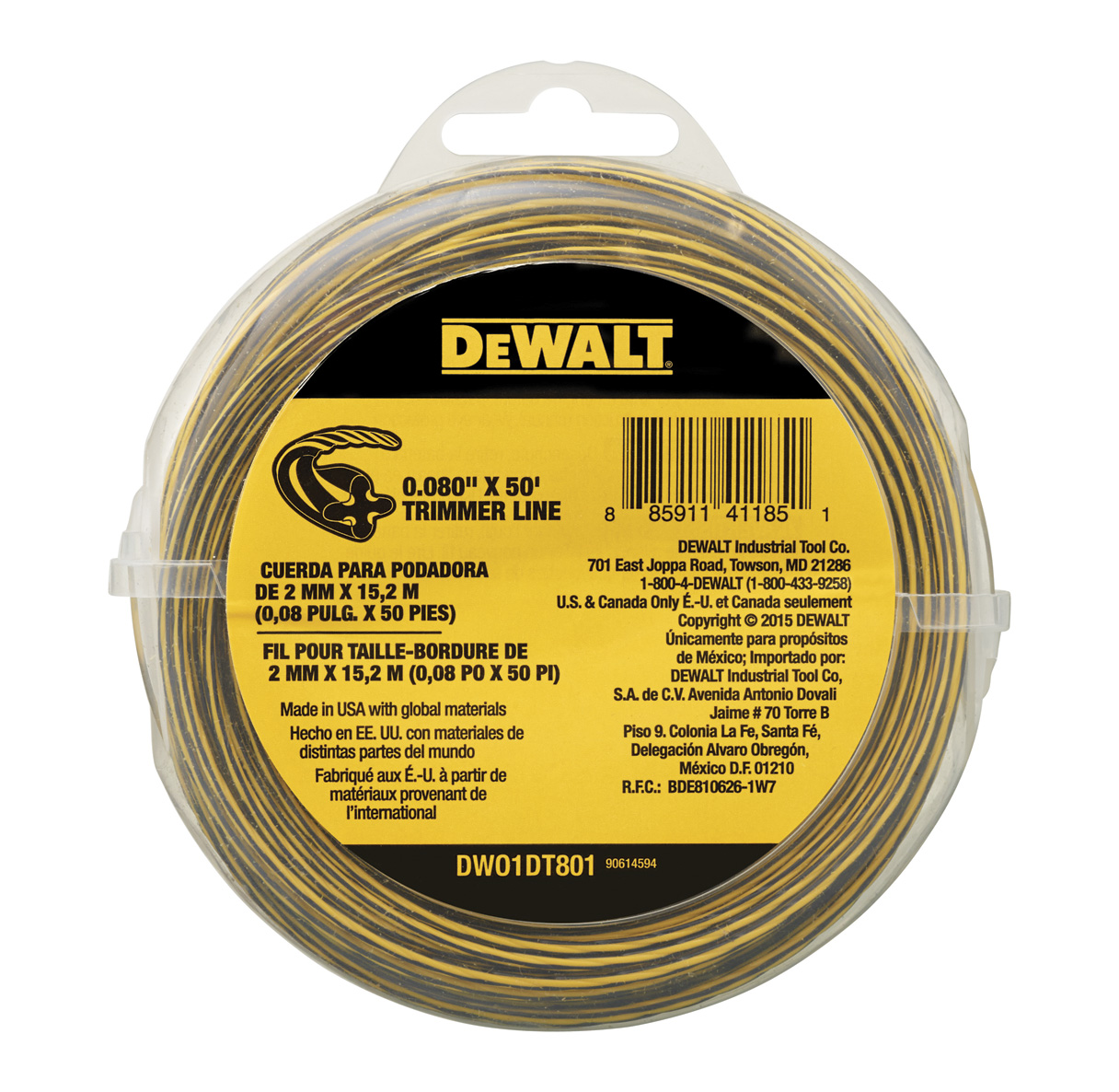 TRIMMERTRÅD DEWALT DT20651 2MMX68,6M