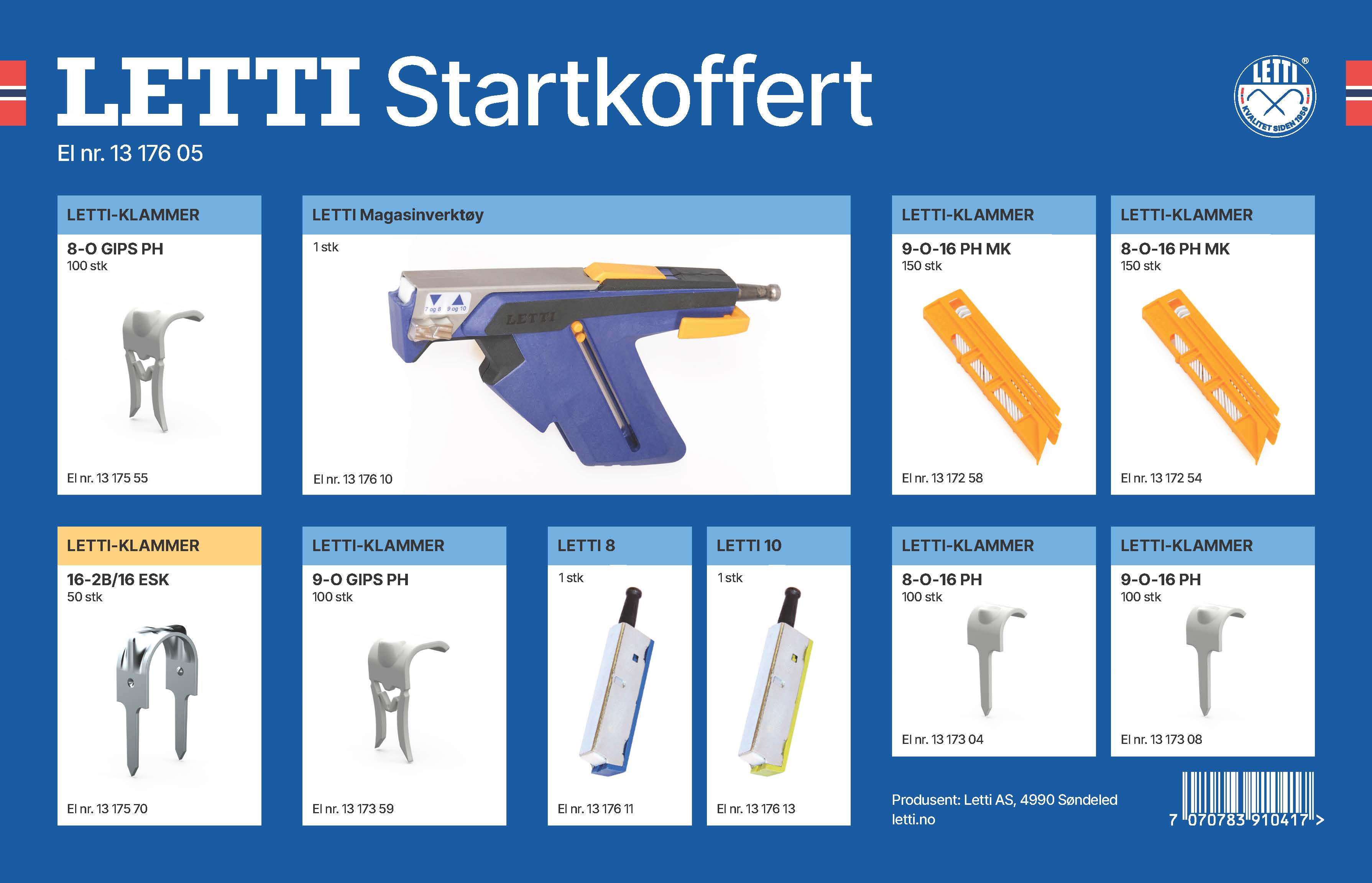 STARTKOFFERT MED VERKTØY OG KLAMMER