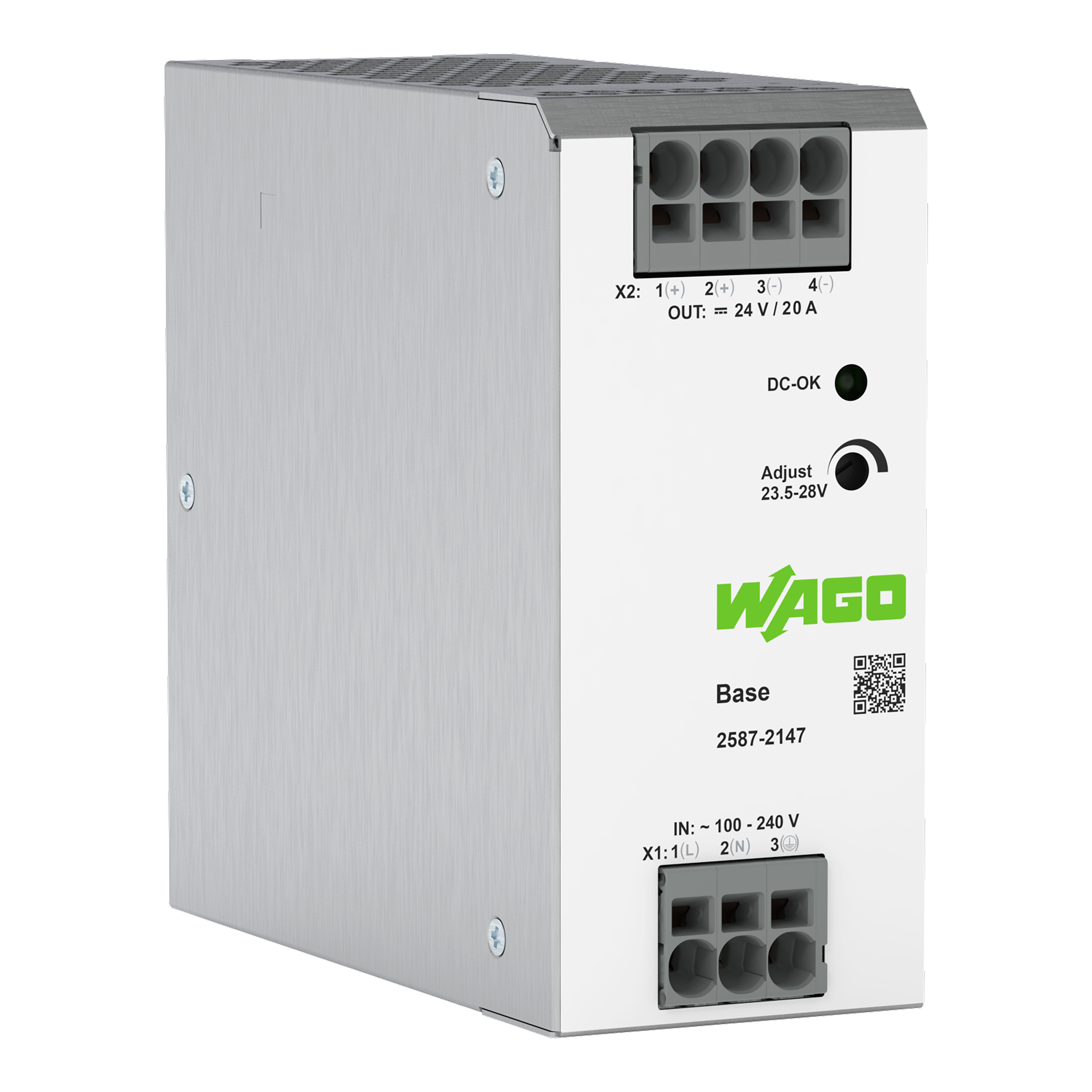 TEHOLÄHDE WAGO 24 VDC 20 A, 1-VAIHE, BASE