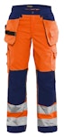 Trouser Blåkläder Size C34 Orange/Navy blue