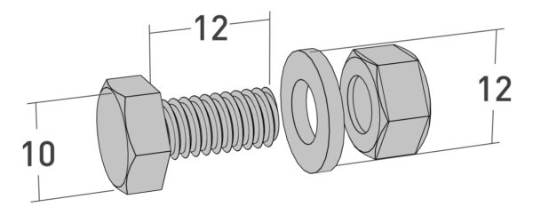 elis elektro Bolt/mutter m6x12 mp-855z2
