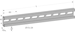 PROFILSKINNE 40X18MM ALUS 0,3M MP-997A