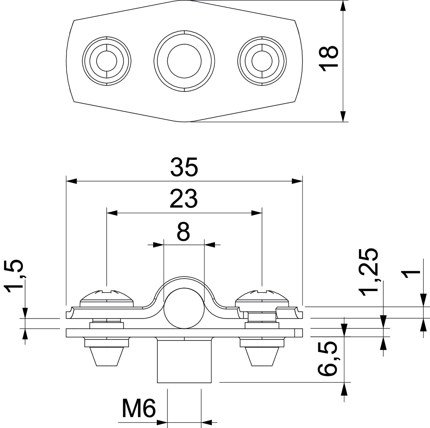 obo bettermann Putkikiinnike asg 732 8 g, 7-8mm, m6