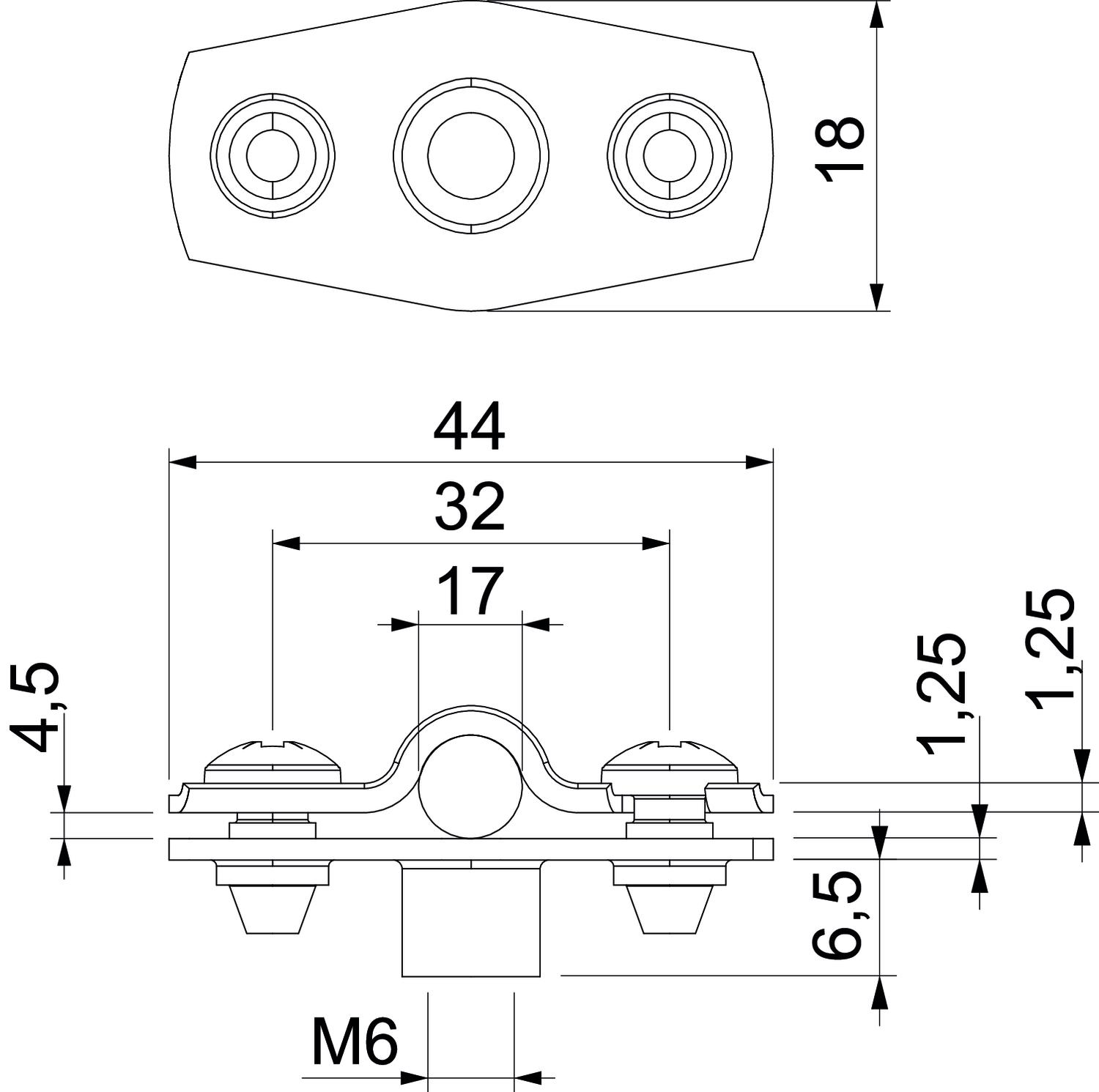 obo bettermann Putkikiinnike asg 732 17 g, 14-17mm, m6