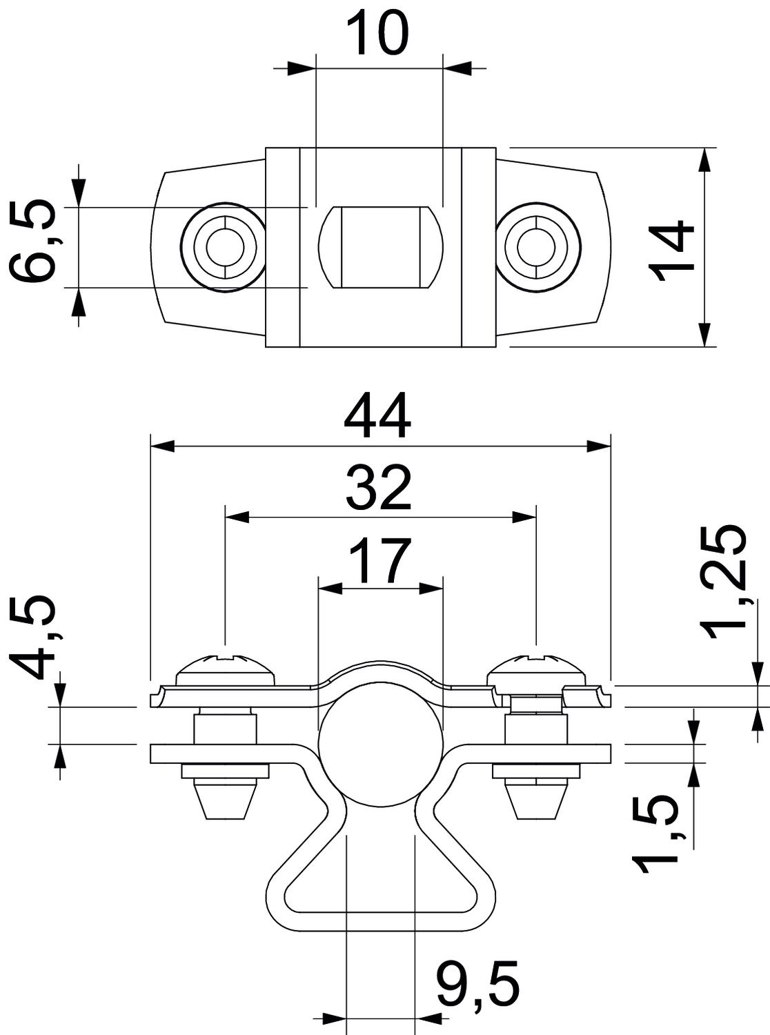 obo bettermann Putkikiinnike asl 733 17 a4, 14-17mm, 6,5mm