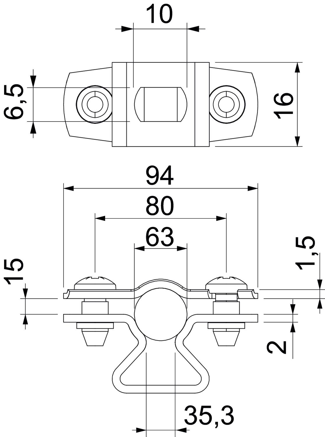 obo bettermann Putkikiinnike asl 733 63 a4, 53-63mm, 6,5mm