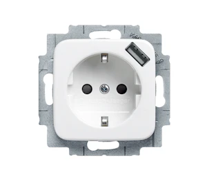 abb Vägguttag 1-v jordat, snabbansl, usb