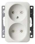 SOCKET OUTLET JUSSI NOT EARTHED,2-G,CENTRE PLATE