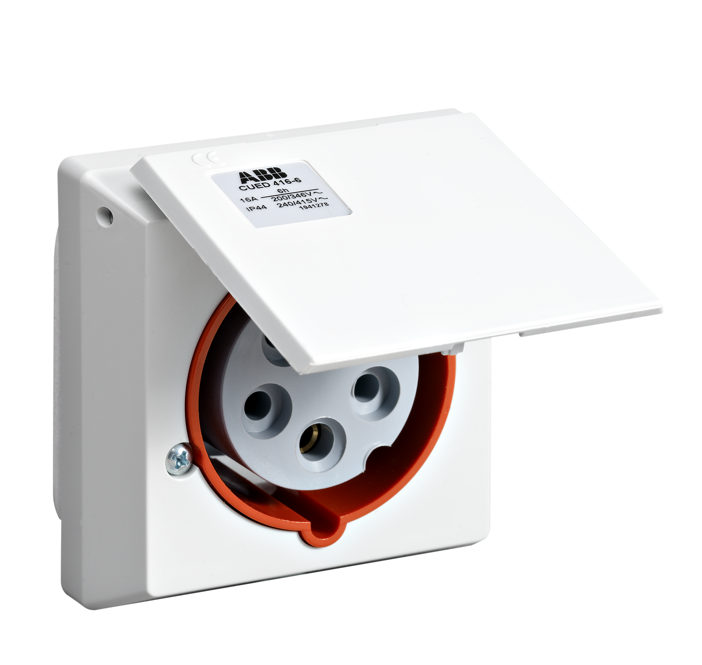 SOCKET OUTLET 6H, 16A, IP44, 3P+N+E