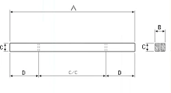 SLIPER 2,6M HÅL 2X22 SALT R4-10349 HÅL C-C 1360