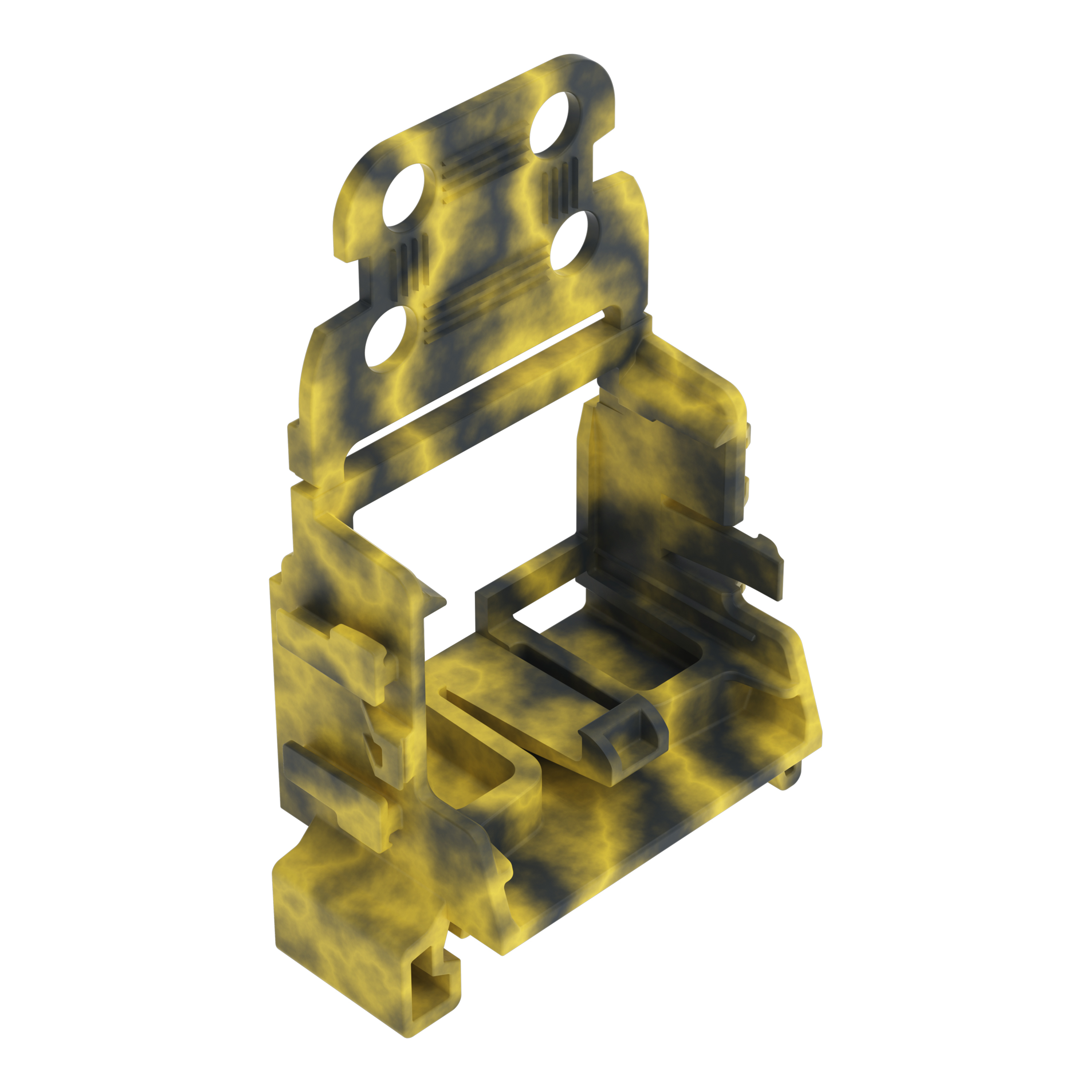 Holder for WAGO 221 10-veis DIN-35, grå/gul