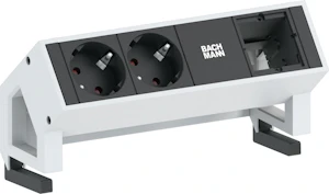 bachmann Socket-outlet panel 2xschuko 1xmodulip.gst18 inoxl