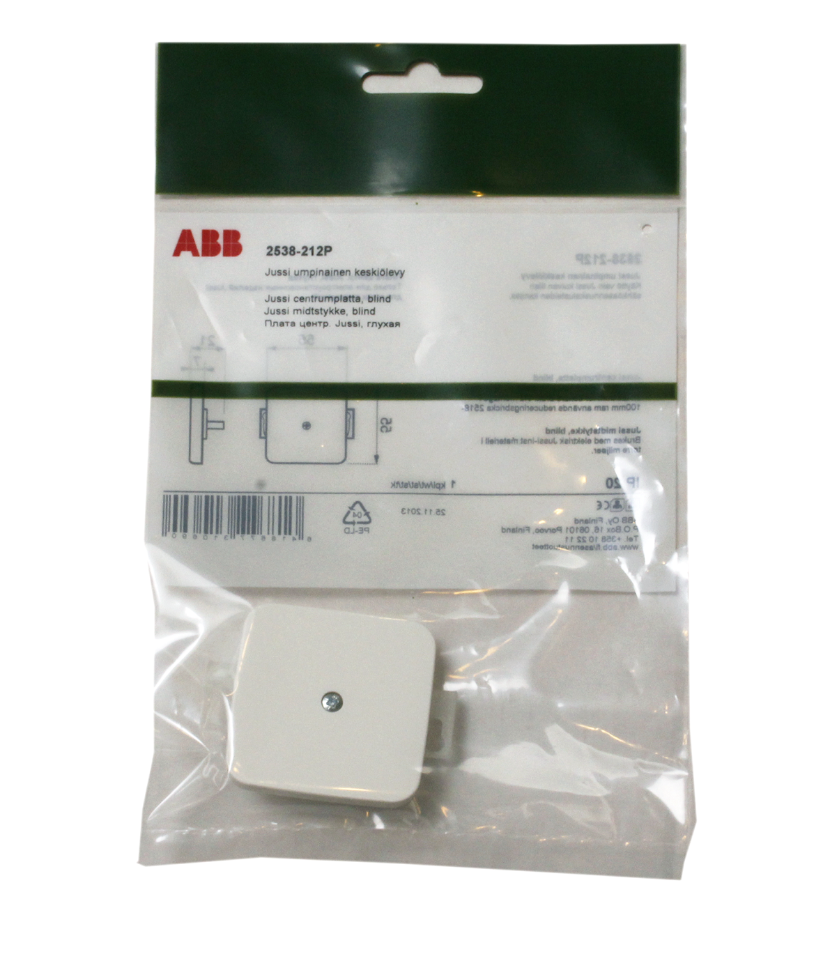 abb Centralplatta 2538-212p