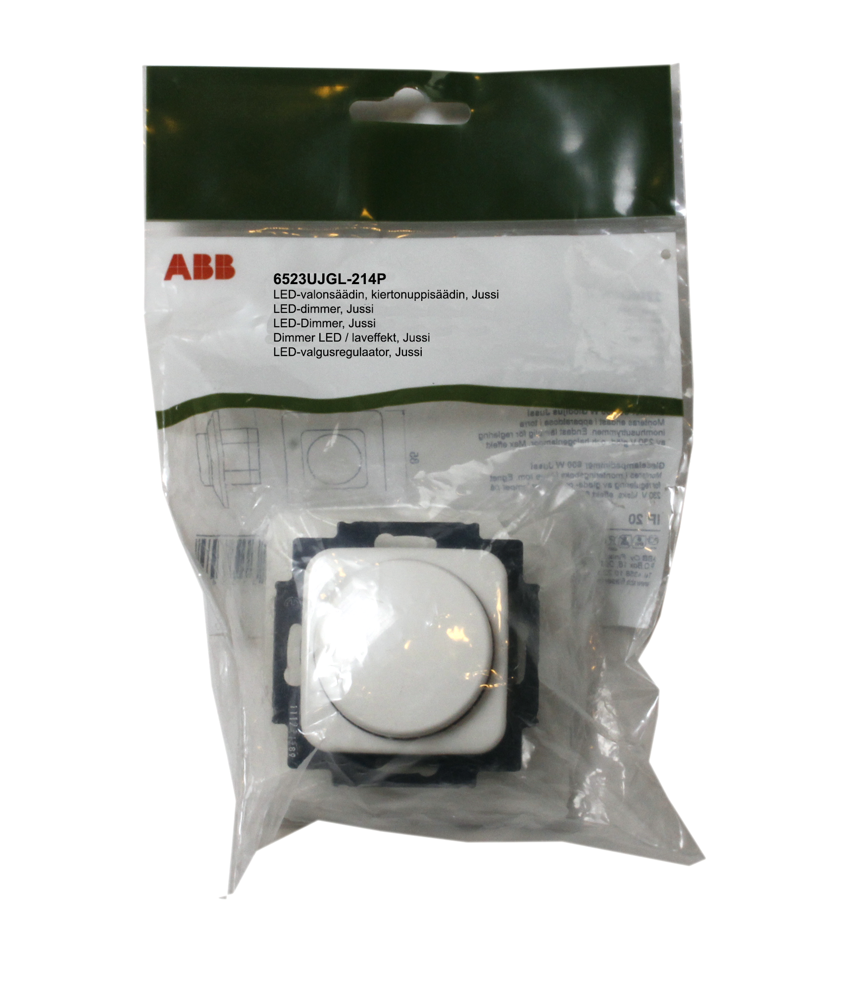 abb Led-dimmer jussi rotary 2-100va, with neon lamp