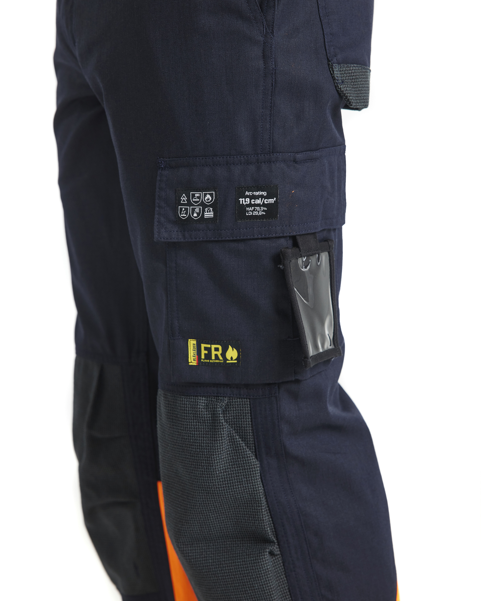 blåkläder Trousers blåkläder size d116 navy blue/orange