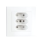 SOCKET-OUTLET OUTLET RECESSED EURO 3OS WH