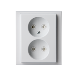 SOCKET OUTLET NOT EARTHED 2-G, IP21, WHITE