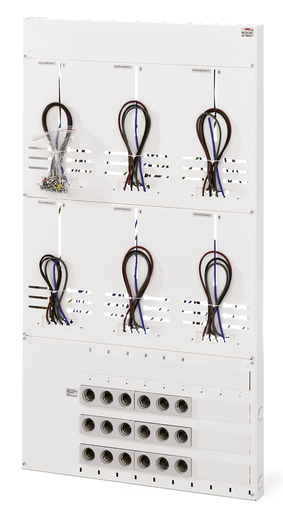 MÄTARBLOCK 6-PLATSER 3FAS 25A.