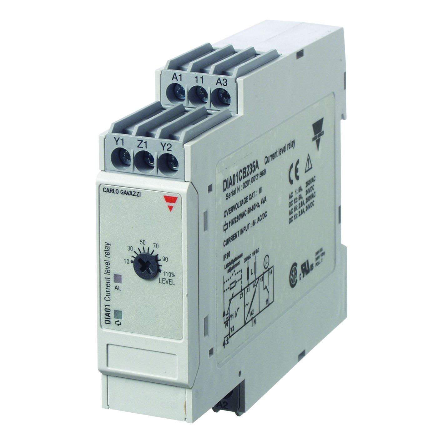 STRÖMRELÄ 0,1-5A AC/DC 230VAC