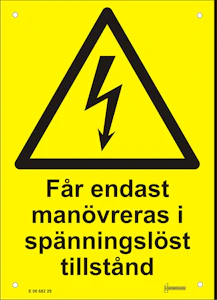 hammarprodukter Skylt får endast manövreras a5