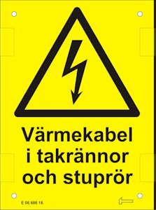 hammarprodukter Skylt värmekabel a6