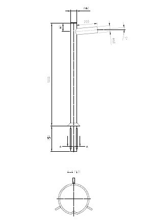 SAFETY POLE ARM SHORT SINGLE BRACKET ARM 0.2M