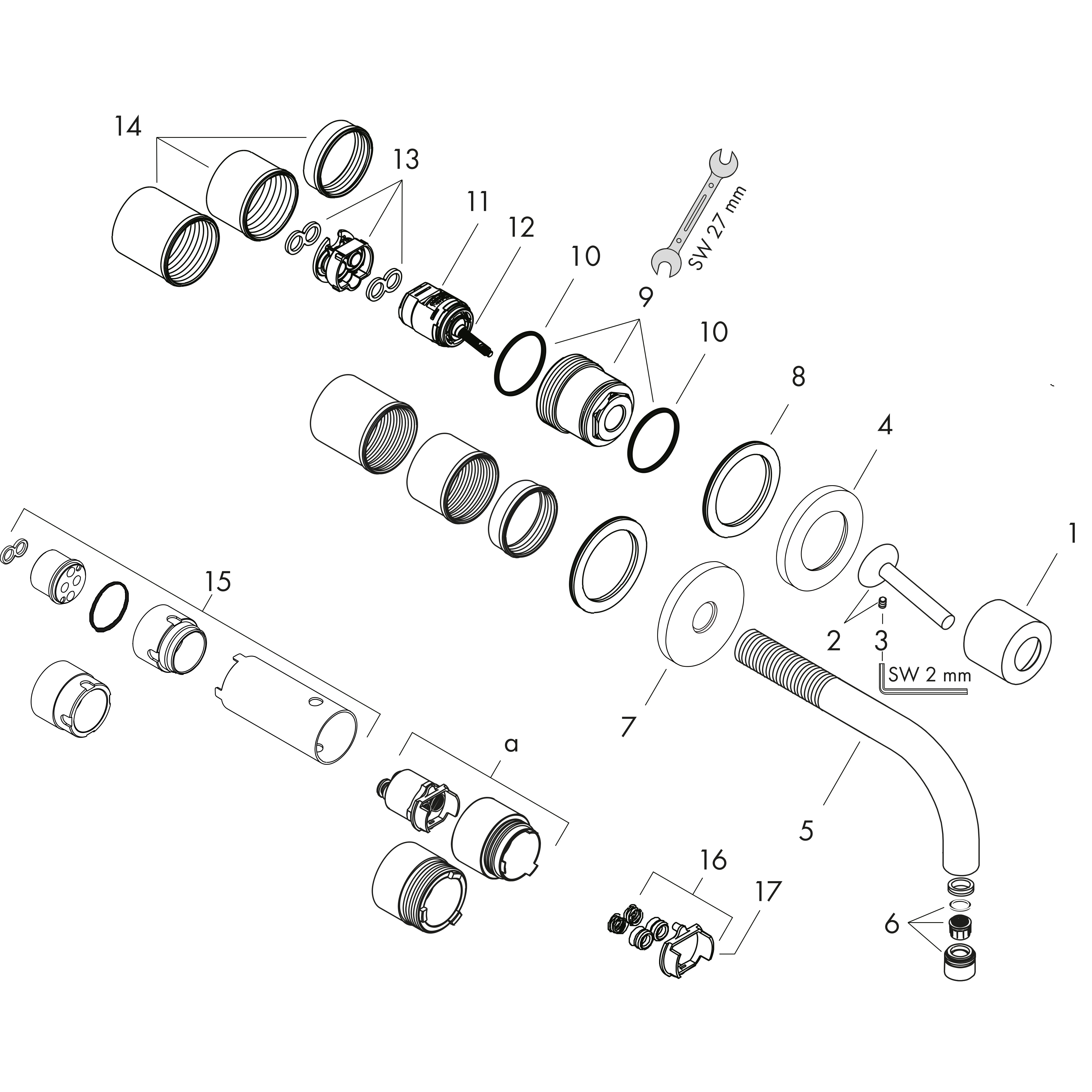 axor Finish set hansgrohe 38116000 axor uno2
