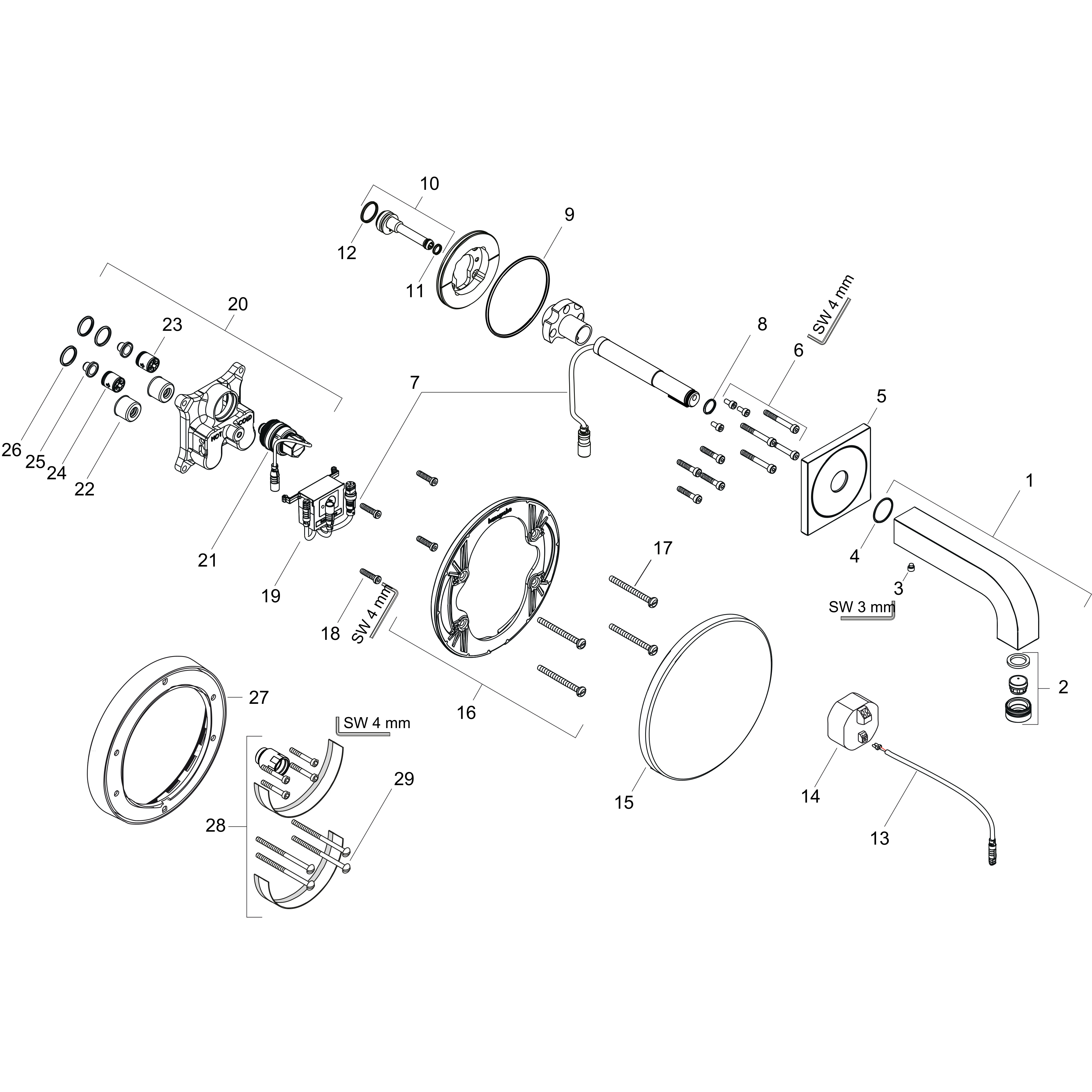 axor Täcke element hansgrohe 39117000 citterio