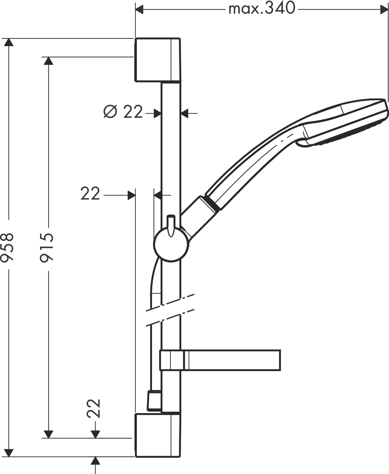 hansgrohe Duschset hansgrohe 27771000 croma100v/unica'c90