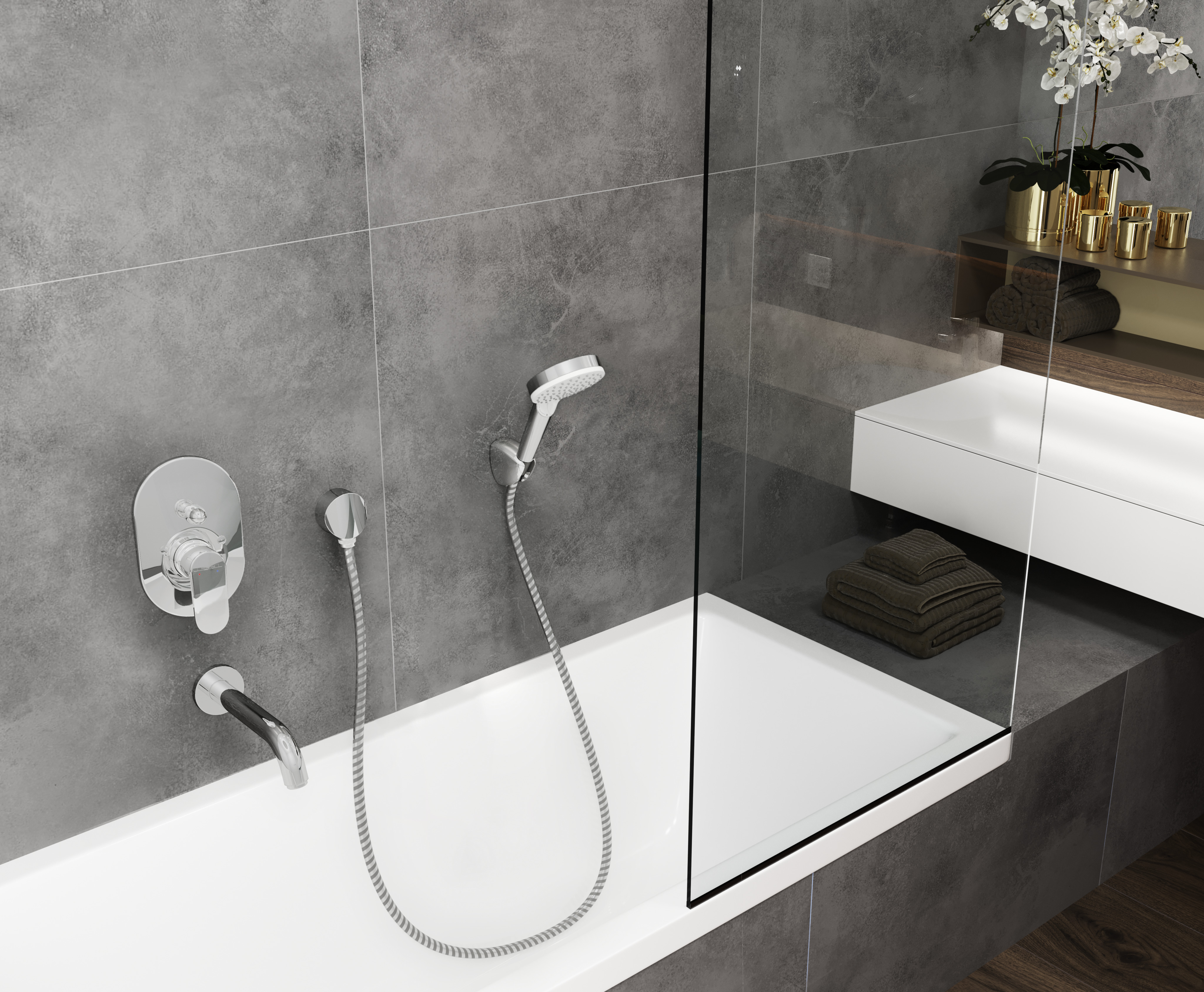 hansgrohe Dushhållareset hansgrohe vernis blend vario 1,60m krom