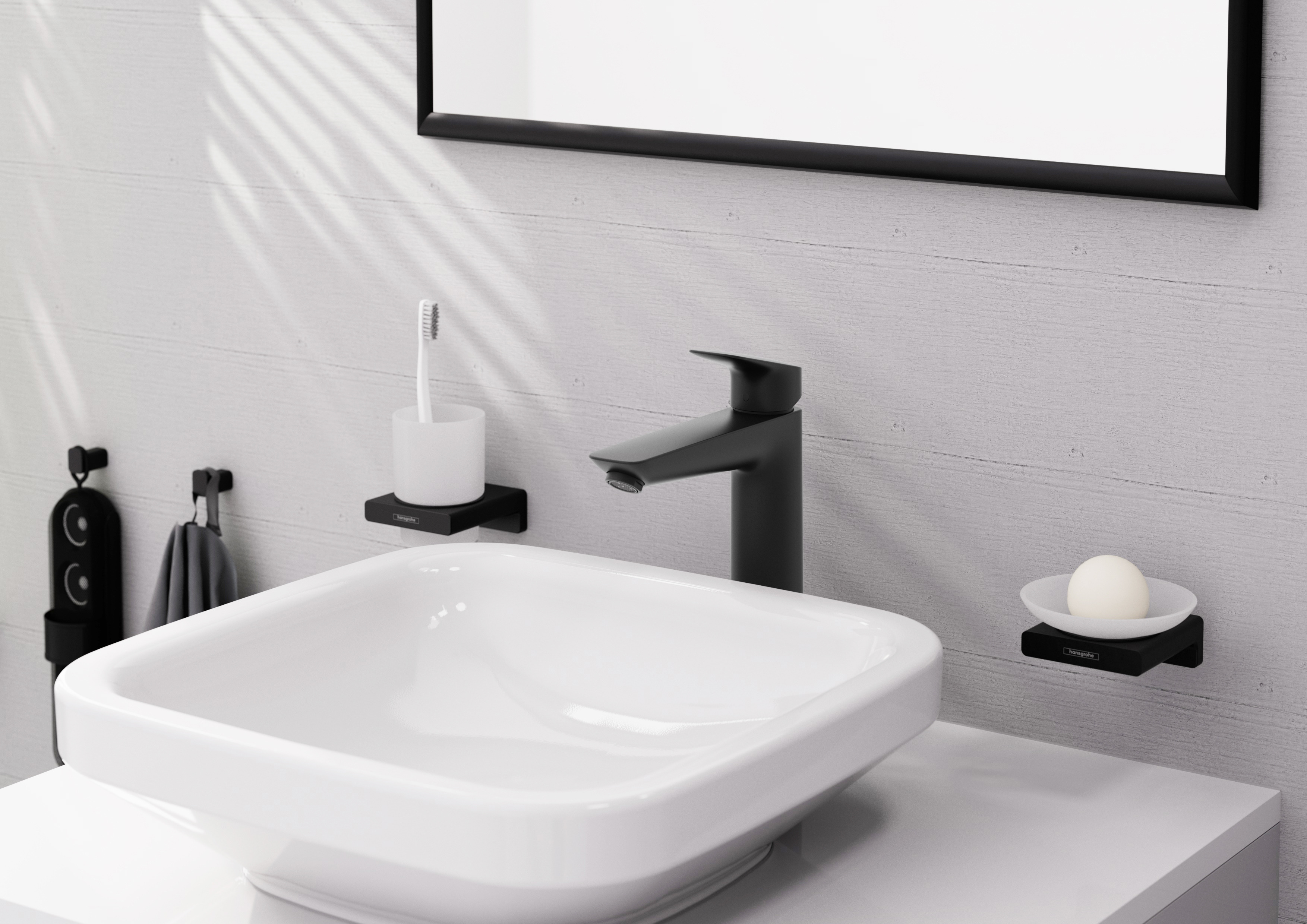 hansgrohe Tvättställsblandare hansgrohe 71091670 logis 190 black