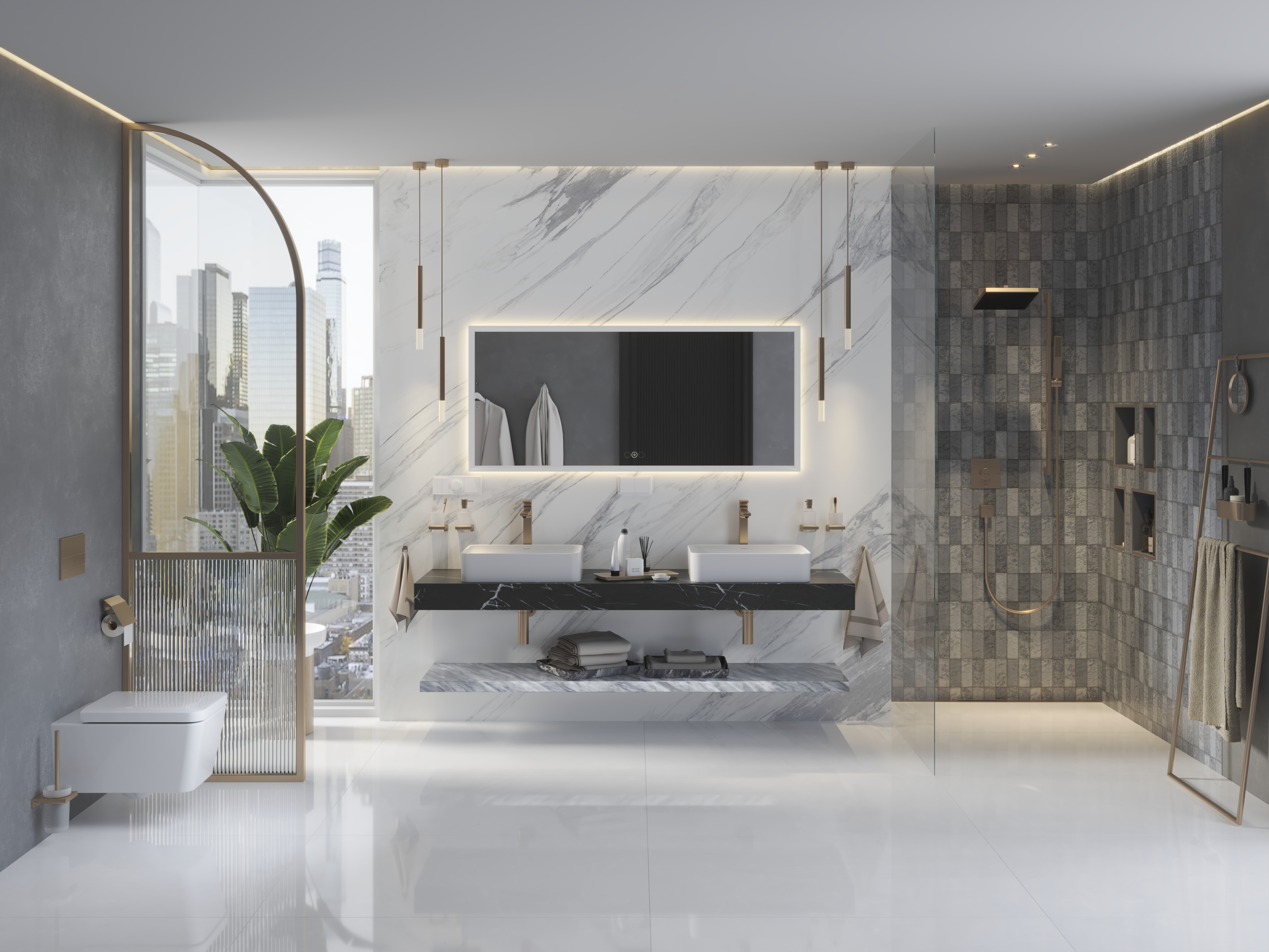 hansgrohe Käsisuihku hansgrohe 24320140 pulsify puikko prons